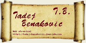 Tadej Benaković vizit kartica